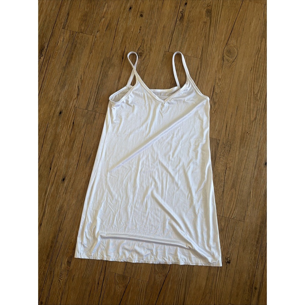vanity fair slip Dress Vintage Plus Size 18 Women's White Mid Length Sleeveless